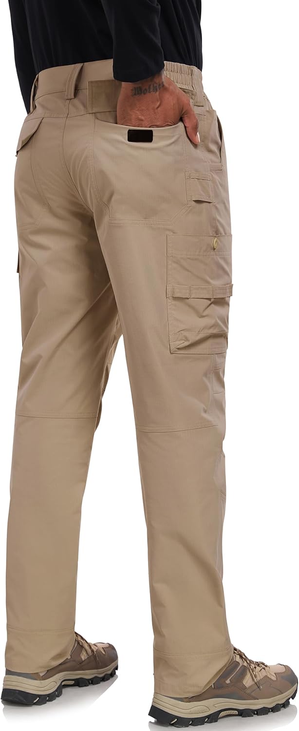 Lzzidou Men's Hiking Cargo Pants – Water Resistant Ripstop Tactical Work Trousers Lightweight Quick Dry Outdoor Gear - Image 2