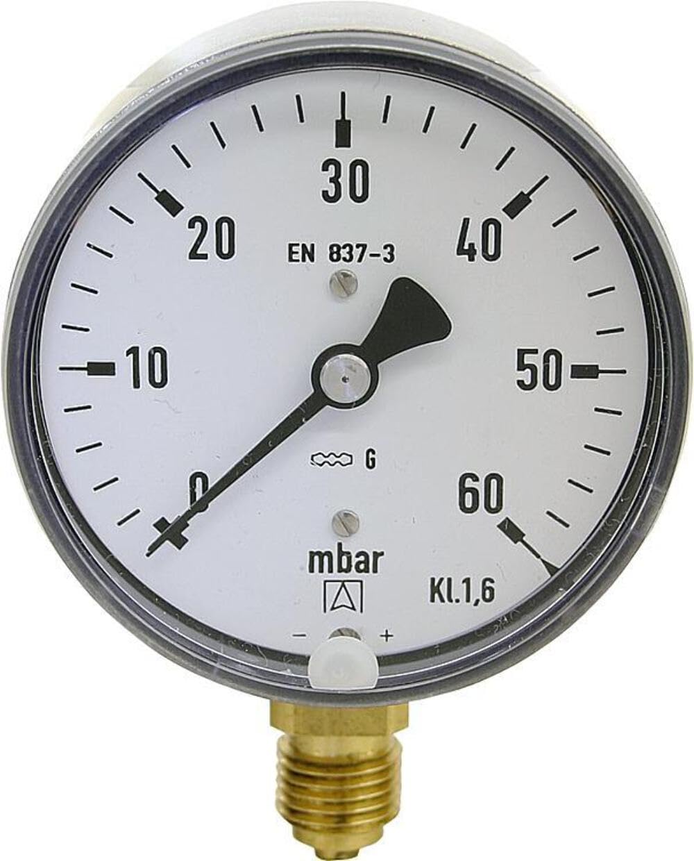 Afriso Kapselfeder-Manometer 63mm DN8 radial 0-40 mbar