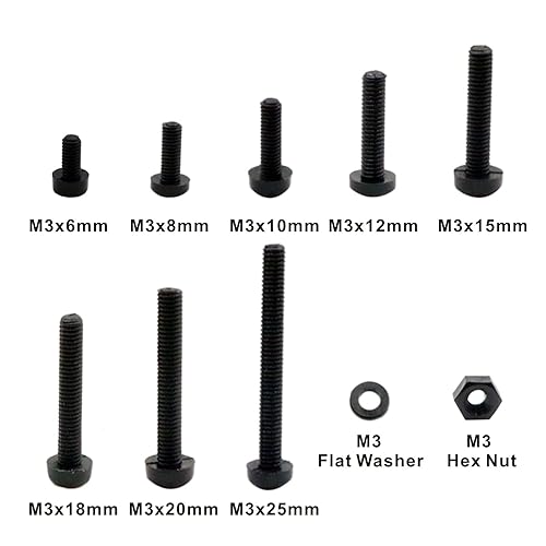 Vista 33 de Metric M4 - Kit surtido de tornillos de cabeza plana Phillips de nailon Phillips (Negro-M4)