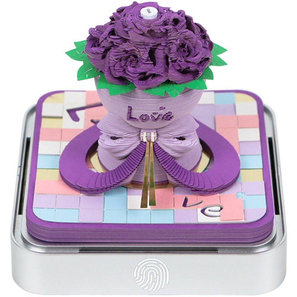 Bloc-notes 3D calendrier romantique pour embellir votre bureau à la maison