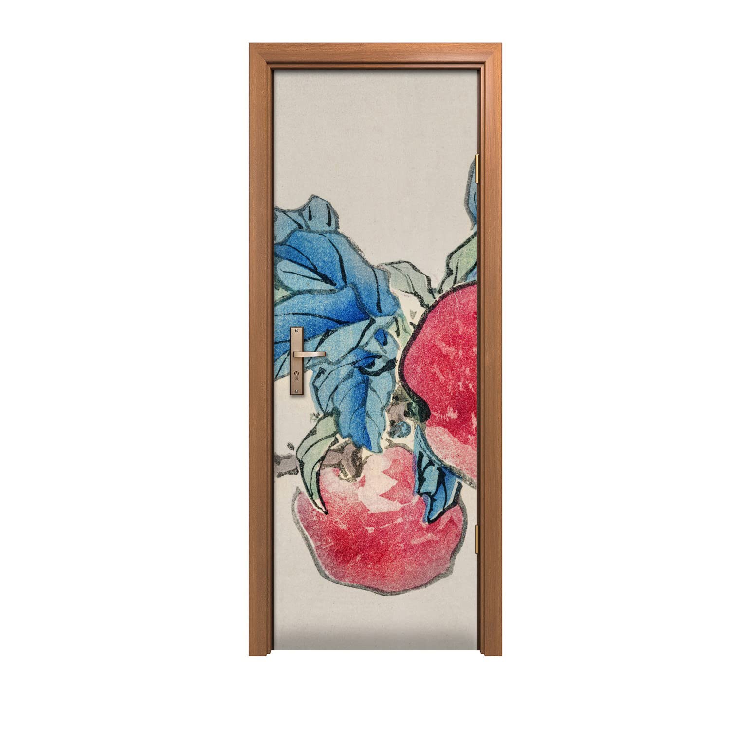 Décoration murale autocollant de porte haut de gamme Coloray aux motifs feuilles de fruits