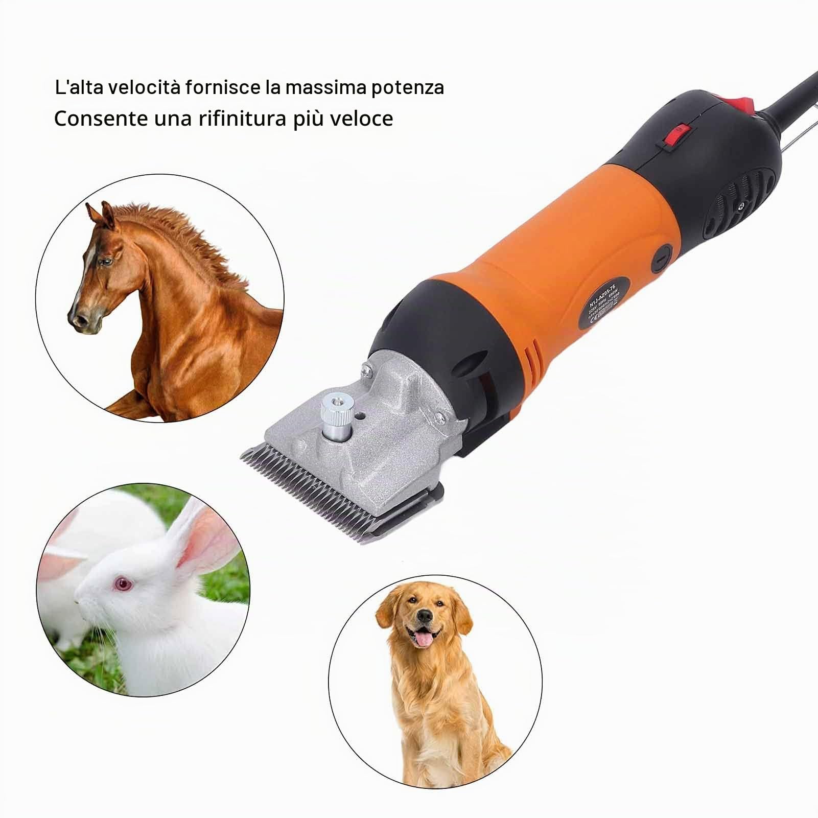 Tagliacapelli Professionale per Animali 690W con 6 Velocità Regolabili Kit Toelettatura Cani Tosatrici Elettriche per Grooming