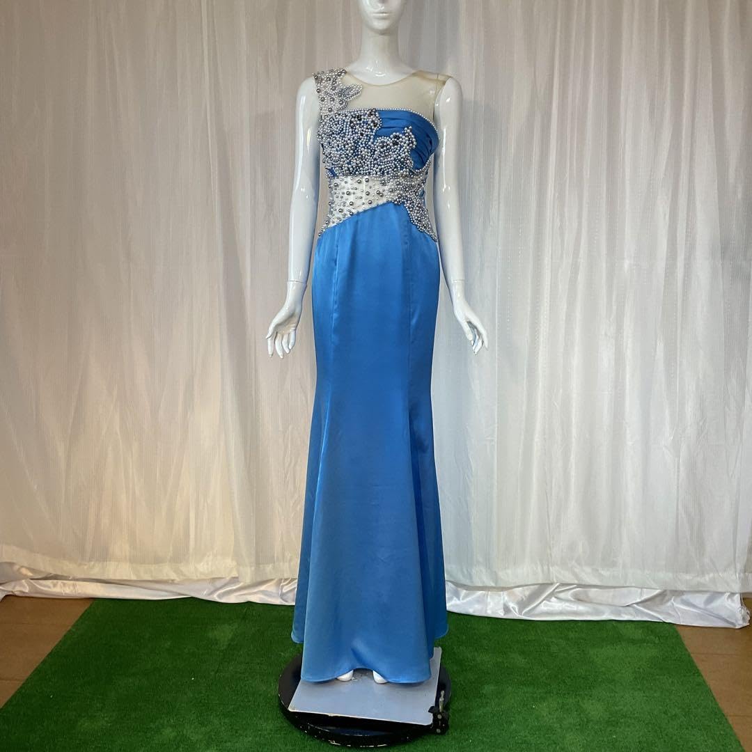Amazon.co.jp: パールブルードレス ミスコンドレス ステージ衣装  