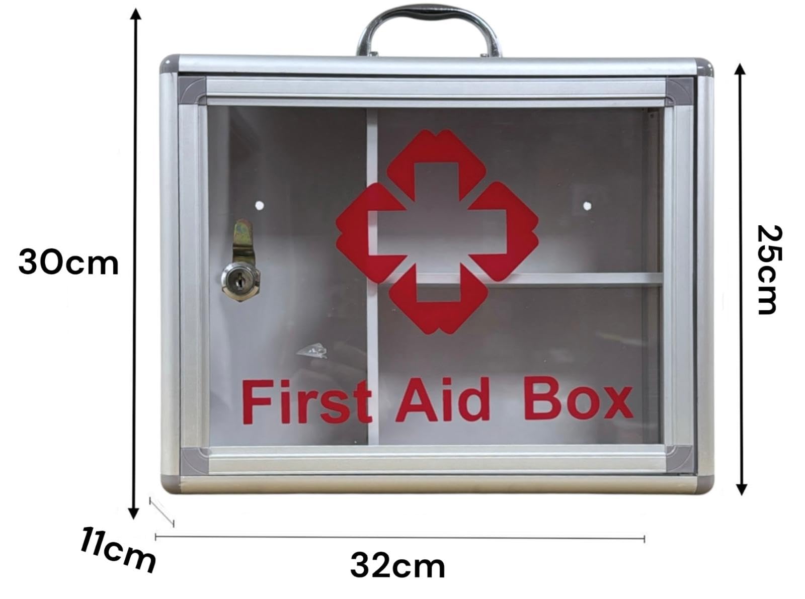 PaulStore Armoire médicale murale verrouillable avec 2 clés (armoire avec poignée)