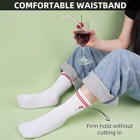 Bestickte Aperol Spritz Socken, Aperol Geschenk, Damen & Herren Motiv Tennissocken, 36-42 Atmungsaktive Sportsocken Baumwollsocken Crew Socken, Geburtstagsgeschenk, Geschenk für Aperol-Liebhaber