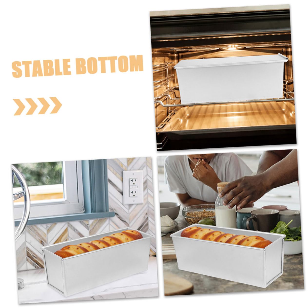 DECHOUS Kastenform mit Deckel Brotbackform für Toastbrot Backform Antihaftbeschichtet für Kuchen und Laibe