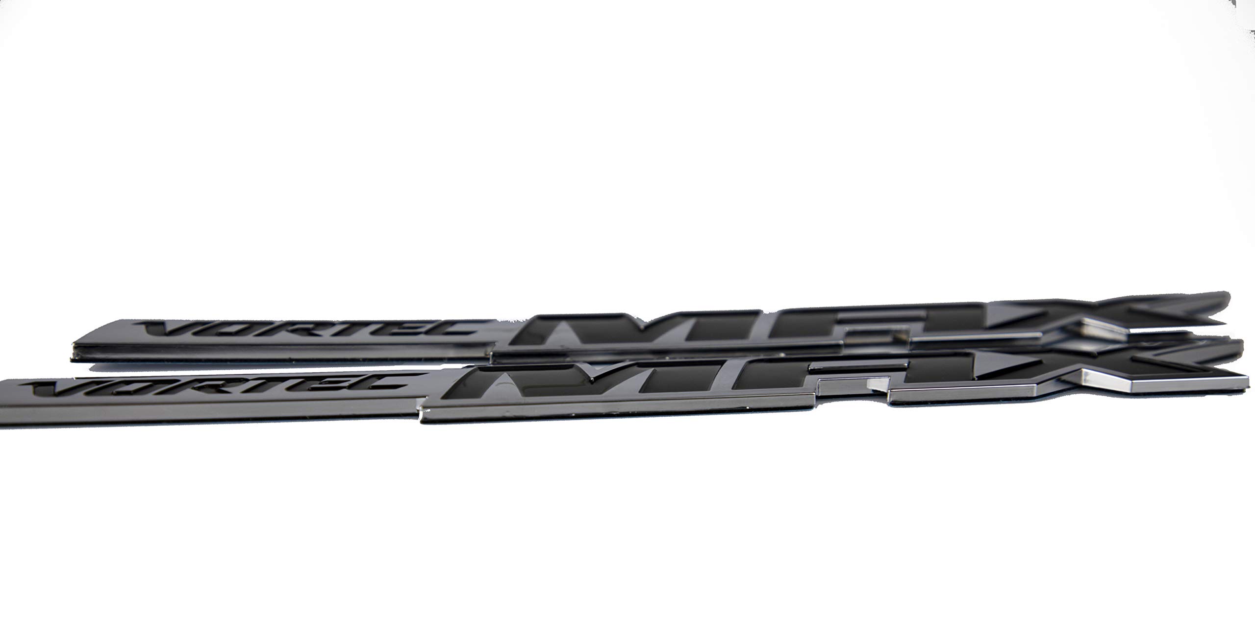 2 szt. emblemat do drzwi Vortec Max 3D logo do Chevrolet 06-09 Silverado Sierra SS 6,0 g ciężarówka 6,0 litra (srebrno-czarna)