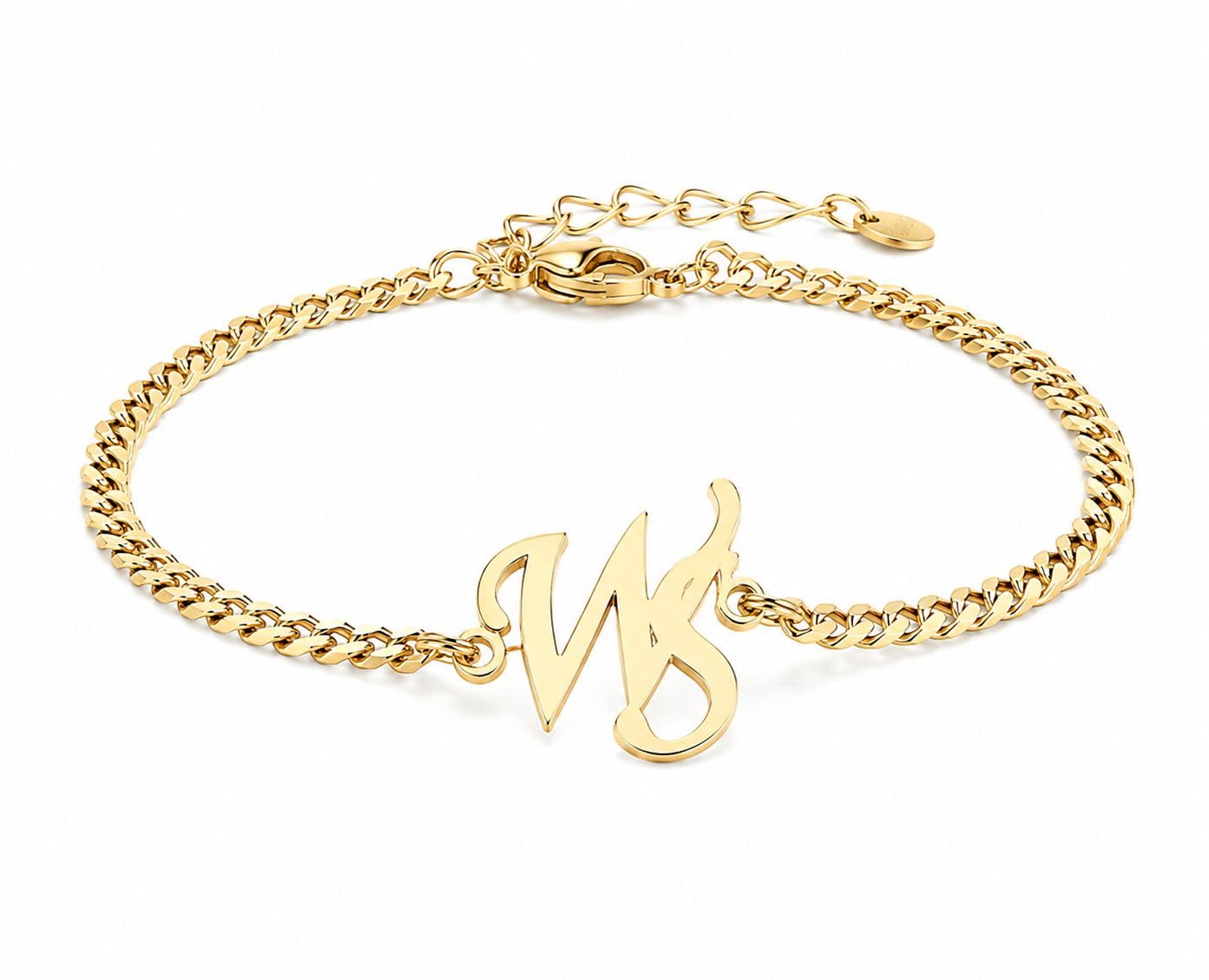 Pulsera con piedra de nacimiento y inicial en plata de ley 925
