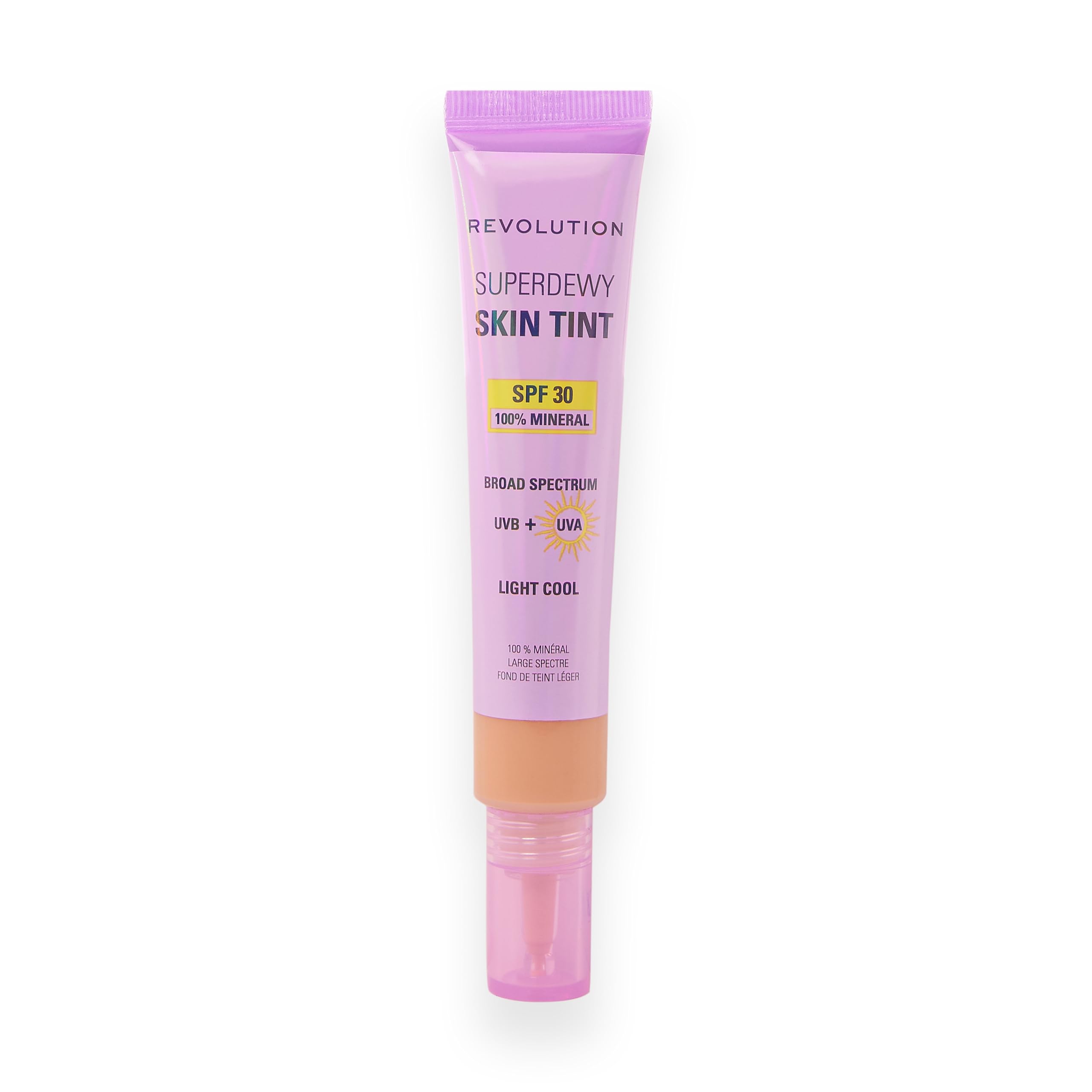 Revolution Superdewy SPF30 Skin Tint, Suitable for Sensitive & Acne-Prone Skin, Lightweight Buildable Formula, Vegan & Cruelty-Free, Light Cool, 28ml