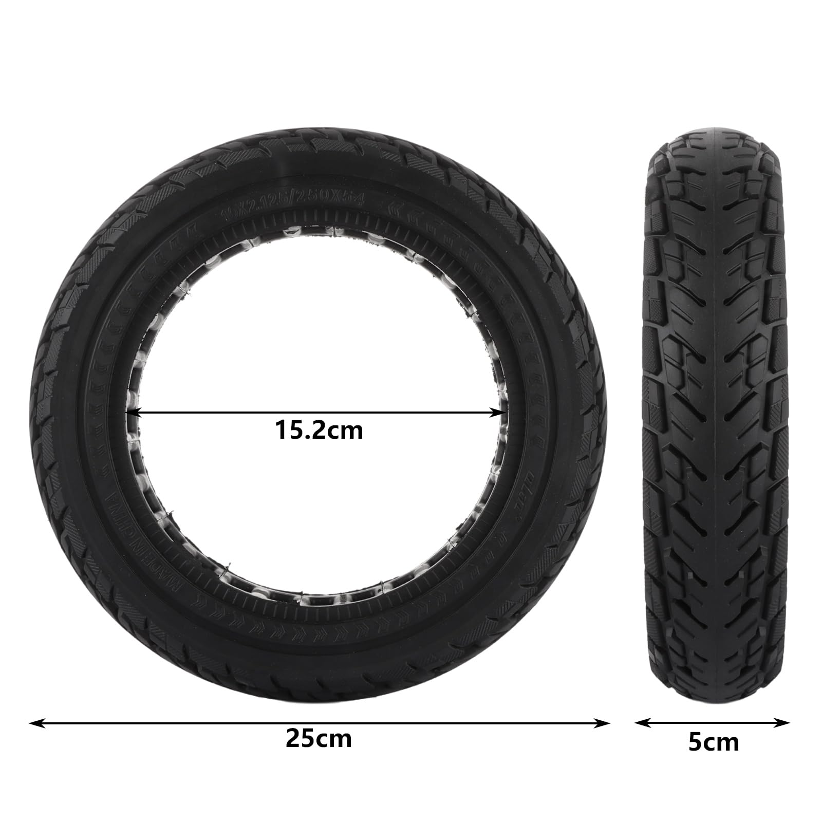 ASelected 10 x 2.125 Solid Tyre, 10 inch Rubber Solid Scooter Tyre with Aluminum Alloy Crowbar - Image 2