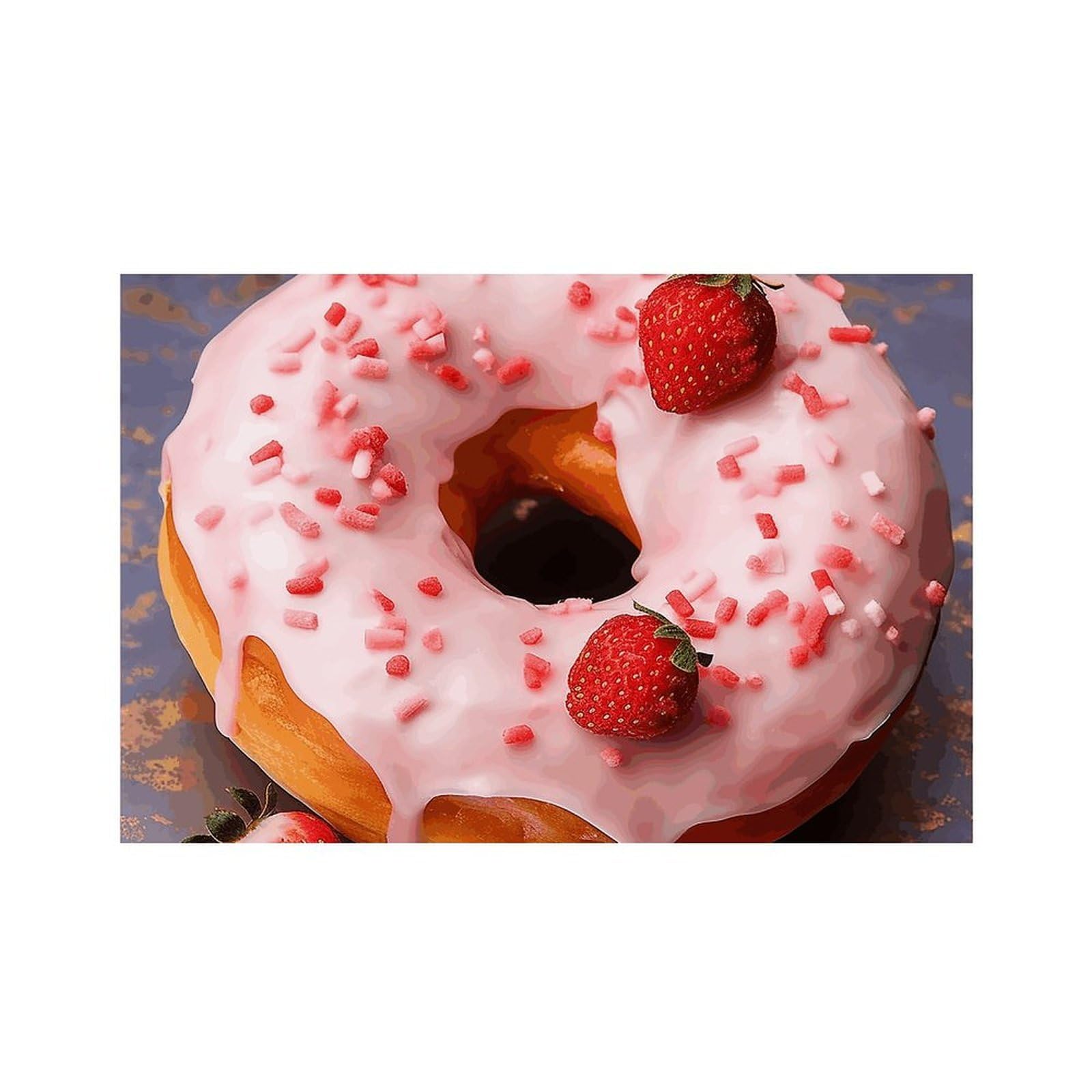 Strawberry Donut Place Mat for Restaurant, Portable Table Mat for Kitchen, Anti-Slip Placemats for Home, Fashionable Place Mats for Wedding, Party, Hotels, Apartments 30x45cm