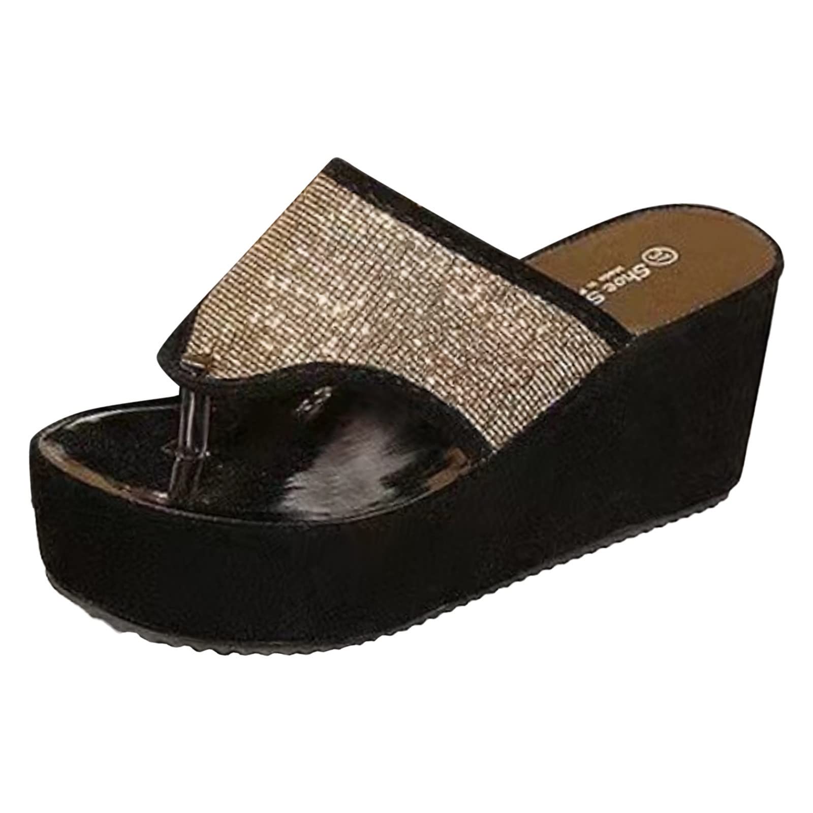 Sandalias de mujer de diseño sofisticado con cuña gruesa e incrustaciones 6