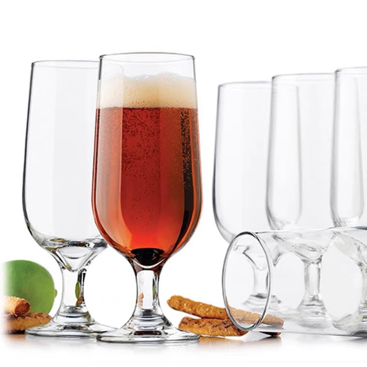 RAGYULA Hurricane Glass Water Juice Cocktails Alcohoic Drinks Pina Coladas, Daiquiris, Smoothies Brandy Liquor Mixed Drinks Wine Mojito Glass (Pack of 2) - 380 ml 2