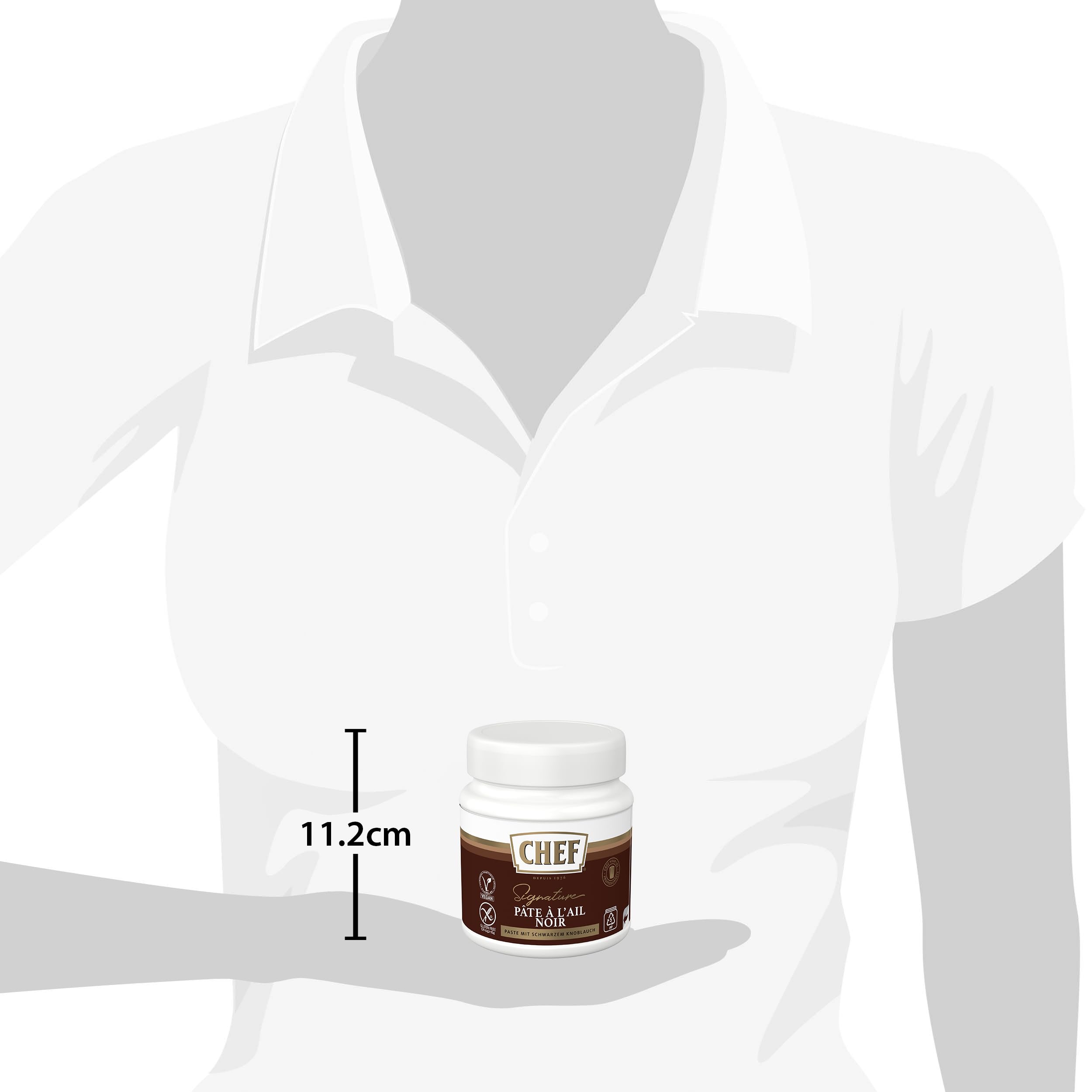 CHEF Pâte à l'Ail Noir - Sauce pour Viande ou Poisson - Idéal pour Assaisonnement, Condiment, Emulsion, Glaçage - Gain de temps en Cuisine - Aide Culinaire, Fonds, Fumet - Pot de 580g