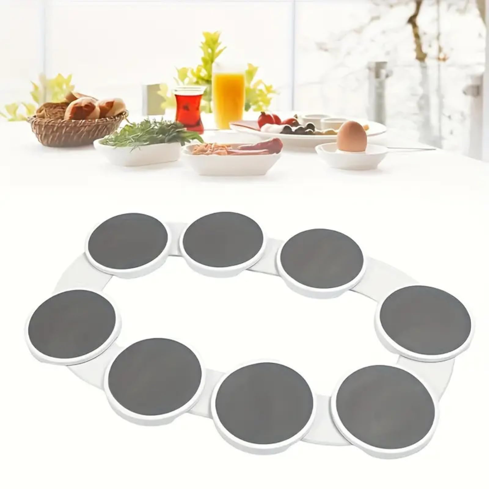 Turntable Tray 360° Rotation Multifunctional Reusable Portable Rotating Food Organizer for Dining Table, Kitchen Cabinet Condiment Storage