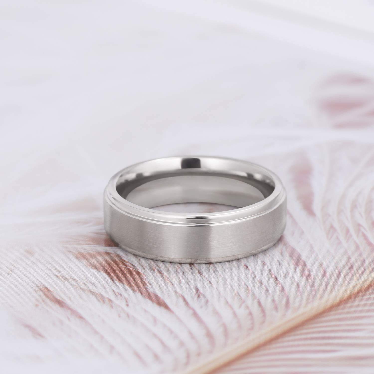 Zakk Anillo para hombre y mujer, titanio, anillos de compromiso, alianzas de boda, alianzas de boda, plata cepillada, 4 mm, 6 mm, 8 mm