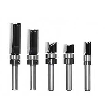 Pattern Flush Trim Router Bit 1/4 Shank Carbide Tipped Router Template Bit