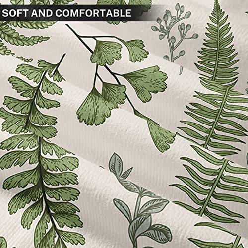 Golee Set Of 2 Throw Pillow Cover Green Leaf Floral In Vintage Style Leaves And Herbs Boxwood Seeded Eucalyptus Fern Maidenhair Decorative Pillow Case Home Decor Square 18X18 Inches Pillowcase #TOP2