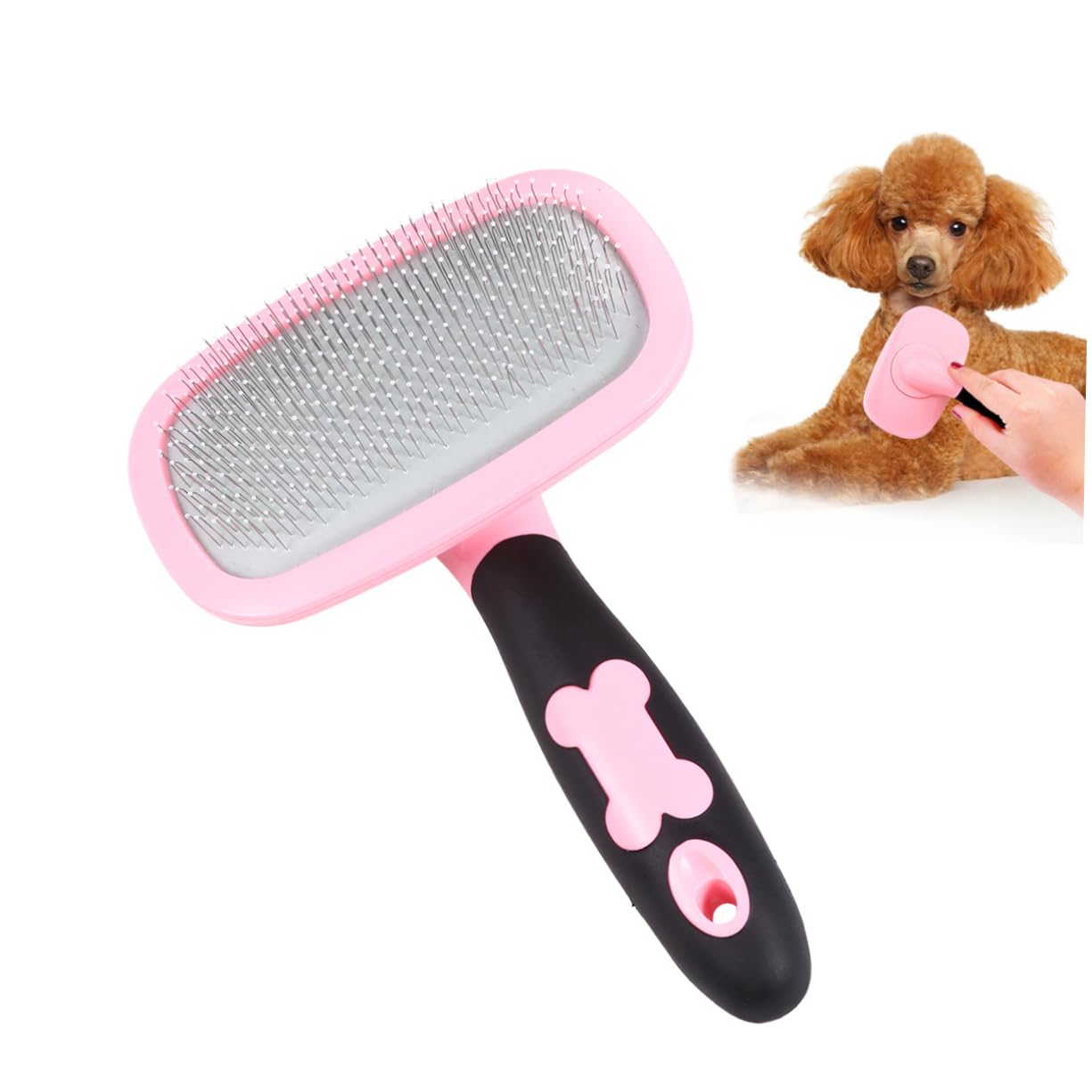 HANABASS 3stücke Rotierender Haustier Massagekamm Großer Pinker Entfilzungskamm Für Hund Und Katze Entfernt Sanft Lose Haare Knoten Und Schmutz Ergonomischer Griff Für Bequemes Grooming