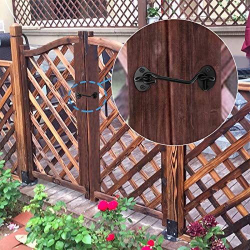 Door Latch, Door Lock Latch, Gate Latch, Barn Door Lock, Hook and Eye Latch Best for Window, Bedroom,Sliding Door. 4Inch ASONTAO (Door Lock - 1Pcs)