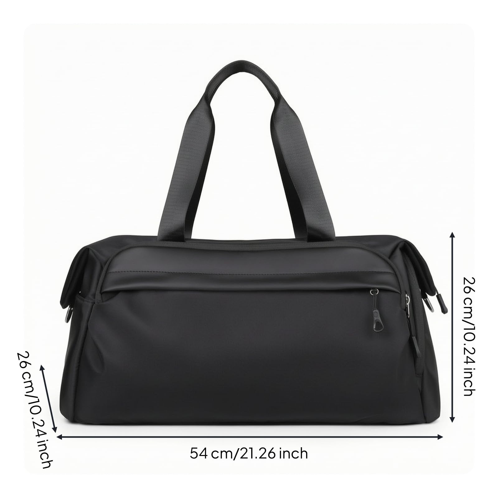 Bolsa Viaje con Compartimento Húmedo Impermeable Bolsa Gimnasio con Bolsillo Húmedo Ajustable para Viajes s, Negro, Color to 1