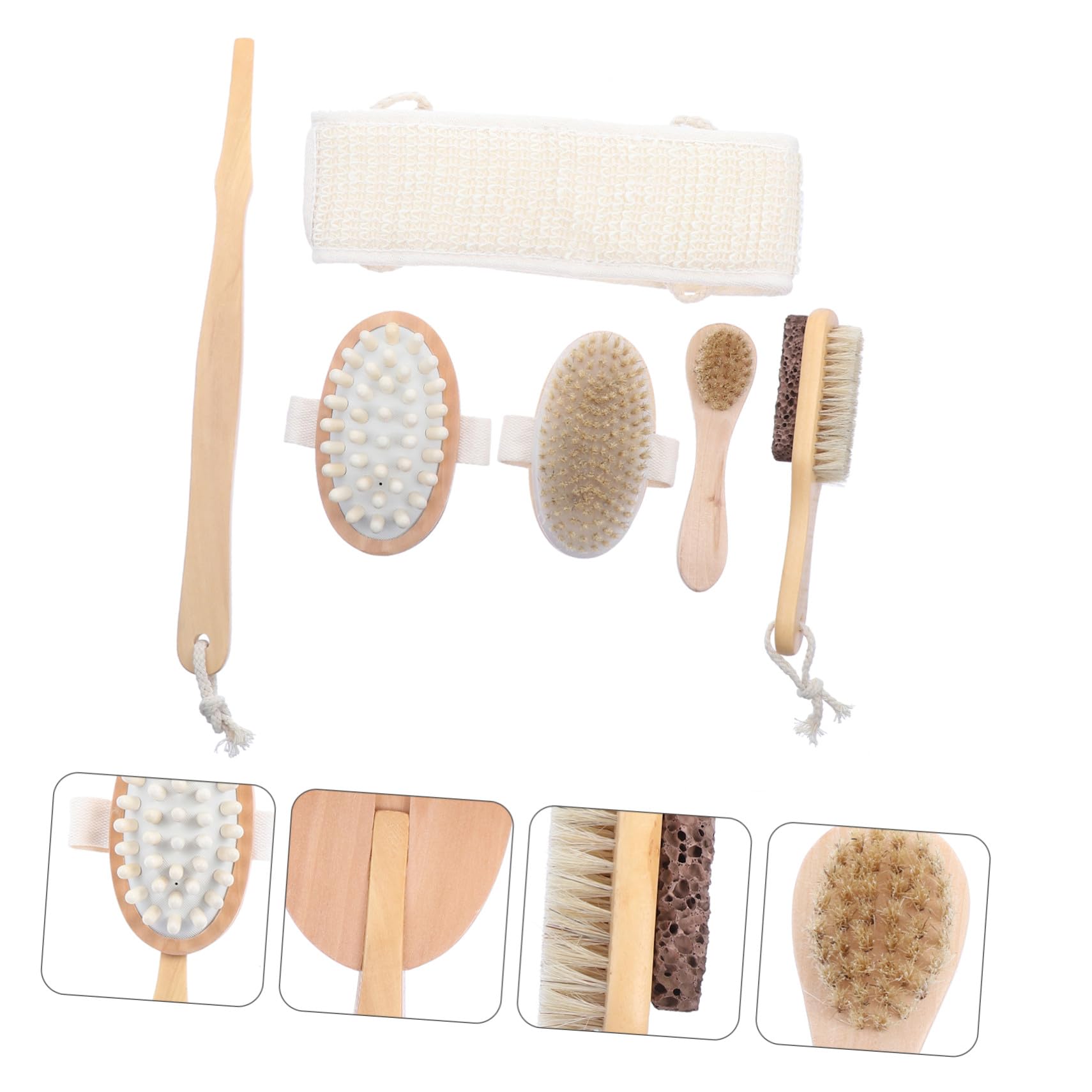 6 Stück Spa Bürste Massagebürste Badebürste aus Nylon mit Langem Griff für Rücken und Körper Angenehme Anwendung für Damen und Herren im Bad