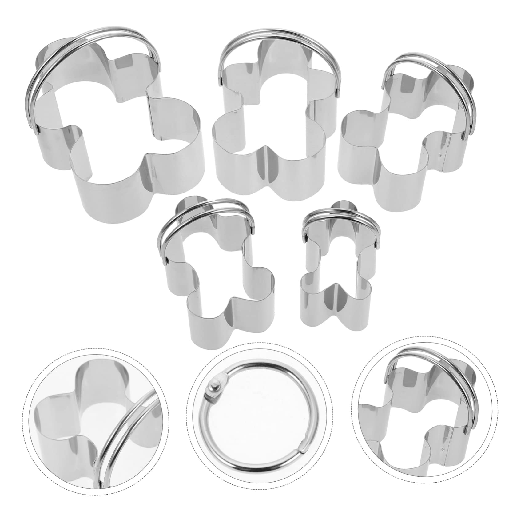 Alipis 25 Pièces Ensemble De 5 Anneaux De Mousse Biscuit Chocolat Coupe-biscuits Bonhomme En D'épice Anneau De Mousse Portable Coupe-biscuits De Noël Acier Inoxydable Silver