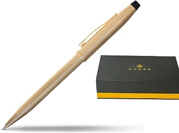 Cross Century II Refillable Ballpoint Pen, Medium Point, Black Ink, 23KT Gold Plated, Luxury Gift Box