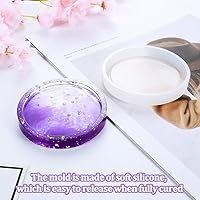 Vista 4 de Juego de 5 moldes de resina para posavasos, 5 estilos incluidos, redondo, hexagonal, cuadrado, octogonal, borde de condensación, moldes de silicona