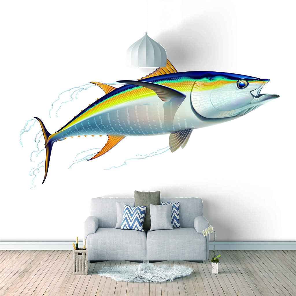 Papier peint photo auto-adhésif murales effet 3D animal bleu 400x280 cm