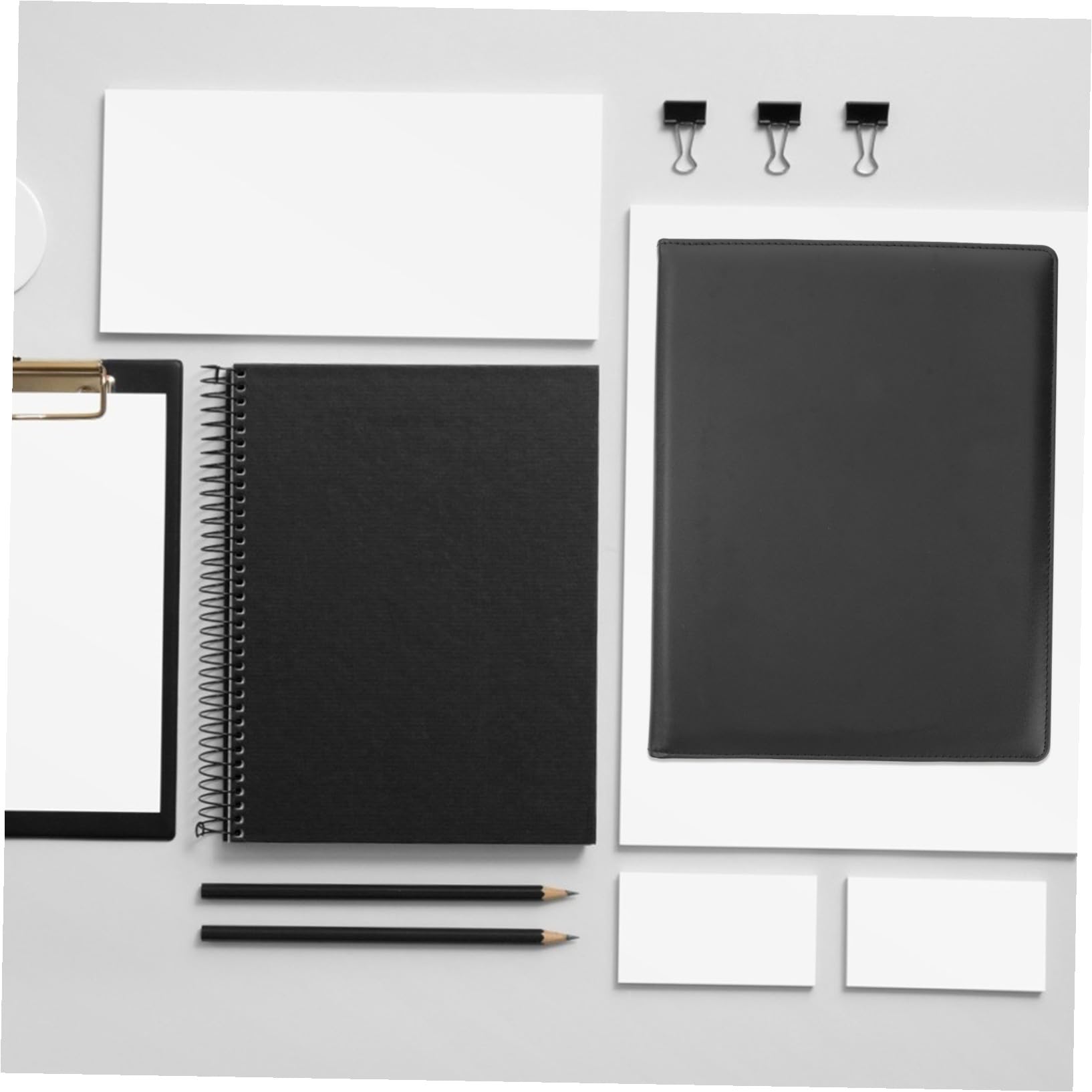 Portfolio in Pelle Pu A4 Nero, Organizer Documenti Elegante con Writing Pad | Festa Scuola Decor, Cartellina Presentatore, Porta Documenti Pelle per Casa e Uso Professionale