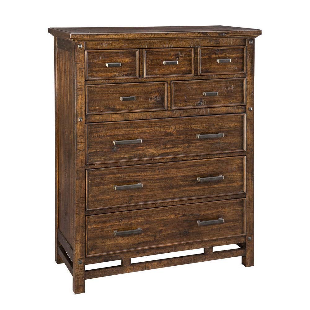 InterconWolf Creek Chest with 8 Multi-Sized Drawers, Vintage Acacia Dresser, Brown