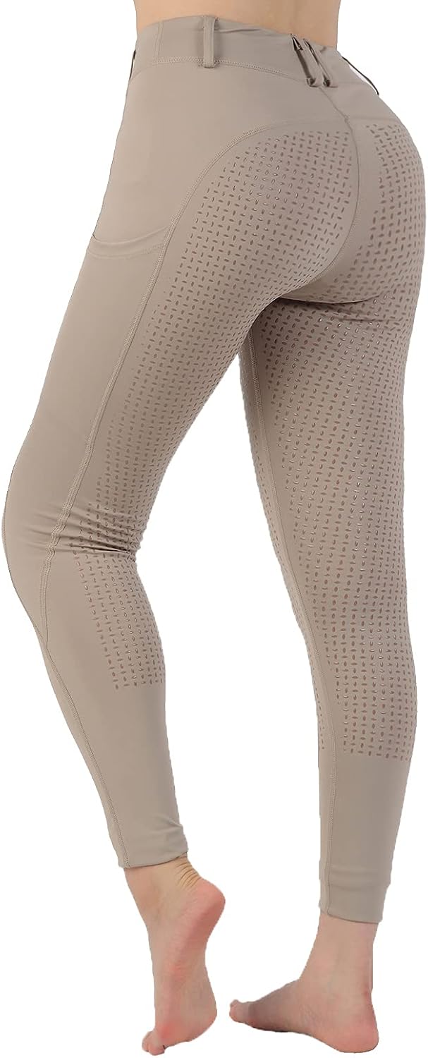 Women Riding Tights Pockets,Women Training Breeches Pants with Silicone Grip