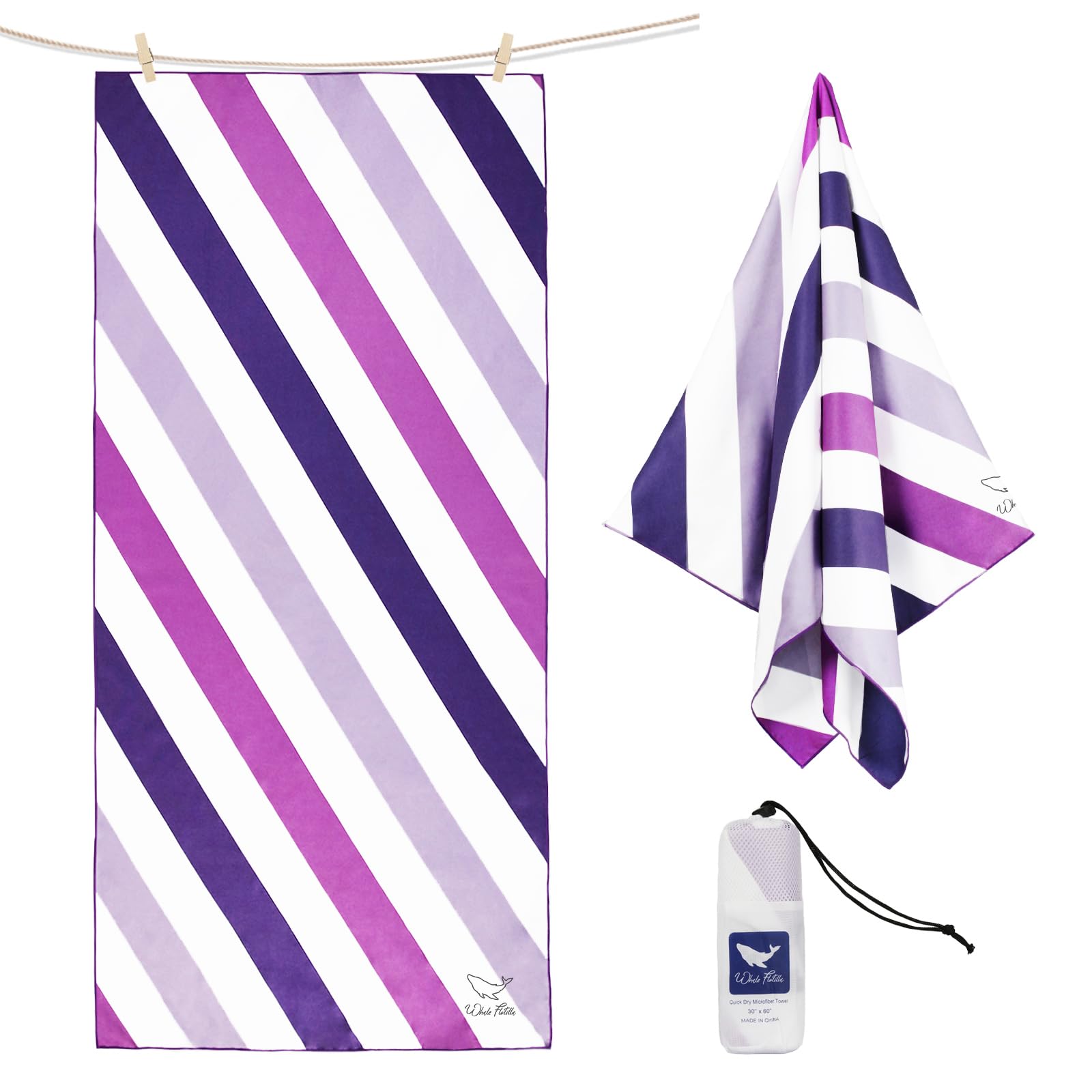 Amazon.com: Whale Flotilla Quick Dry Beach Towel Oversized (35