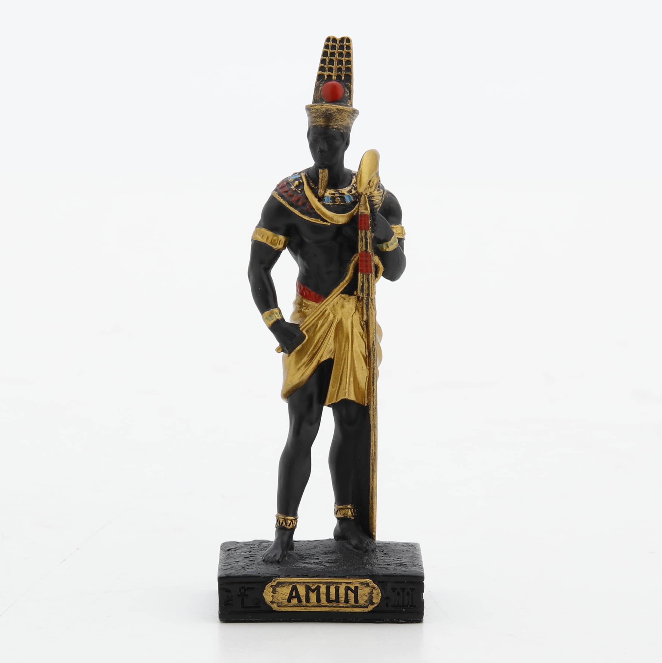 Veronese Design3 3/8 Inch Amun Egyptian King of Gods Resin Miniature Hand Painted Bronze Finish Figurine