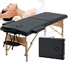 Dkeli Portable Massage Table Spa Bed Foldable 73 Inch Height Adjustable Massage Bed with Solid Wooden Legs and Carry Case Tattoo Salon Table Bed Hold Up to 450LBS