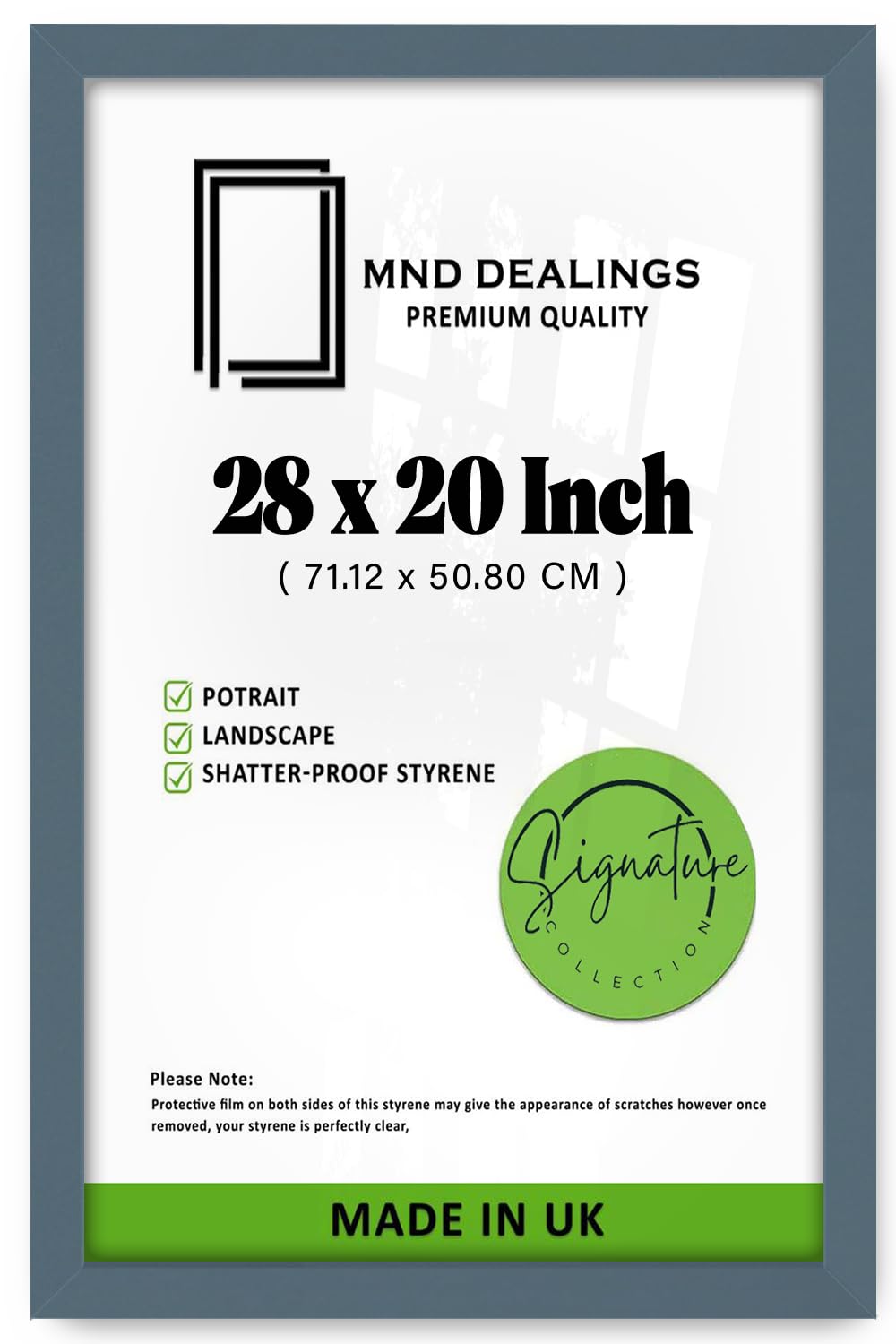 MND Dealings | Luxury Picture Frame (71.12 x 50.80 CM) Wall Décor Frame for Home, Office & Art Display, Hanging Hooks for Easy Installation & Stylish Room Accent [ Dark Grey ]