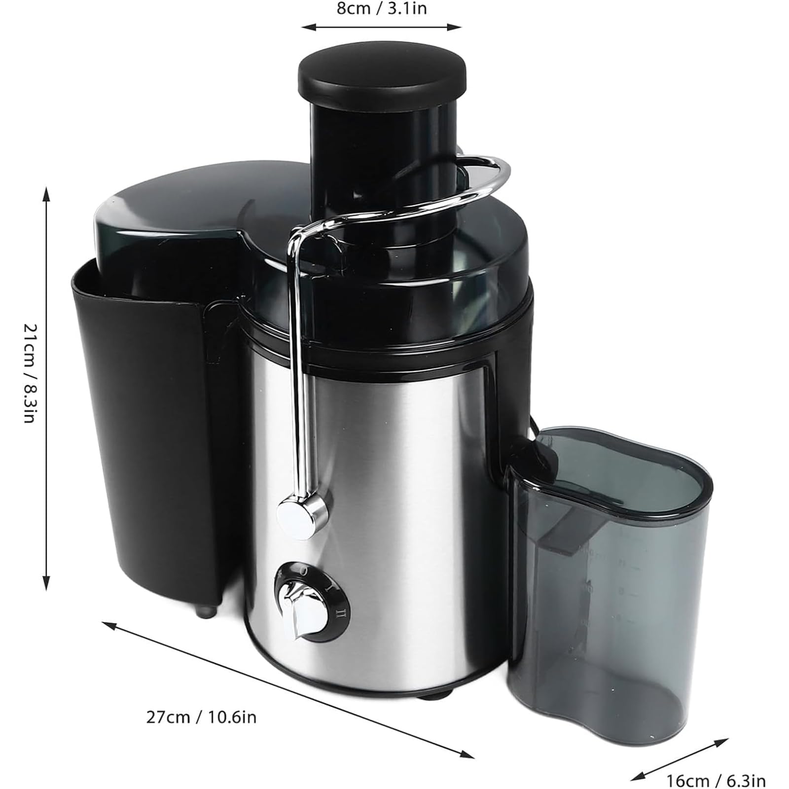 Presse-agrumes automatique, 800 W, réglage de la vitesse, protection contre la surchauffe, capacité 450 ml, pour grenades, oranges, citrons, mandarines