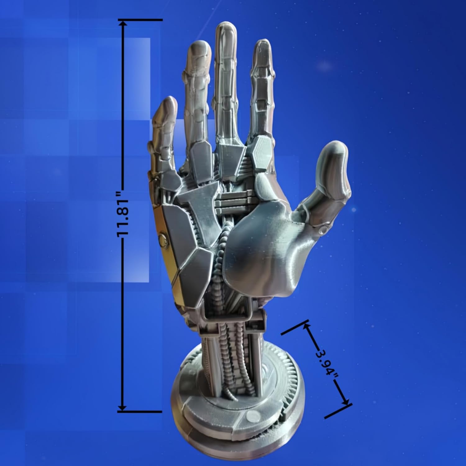 Black And White 3D Printed Cyberpunk Robot - Multifunctional Joystick Holder, Jewelry Sunglasses Holder And Key Holder For Gamers (Black)