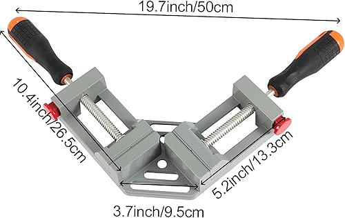 Miniatura 2 de HOIGON Paquete de 2 abrazaderas de esquina de doble mango, abrazadera de esquina de ángulo recto de 90 grados con mandíbula oscilante ajustable