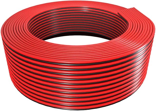 BTF-LIGHTING 32.8ft/10m 18AWG LED Strip Light Ribbon Electrical Extension Cable Wire 2 Pin Red Black Stand Connection 2 Core Cord Line for 3014 5630 Single Colour Flexible LED Tape Rope