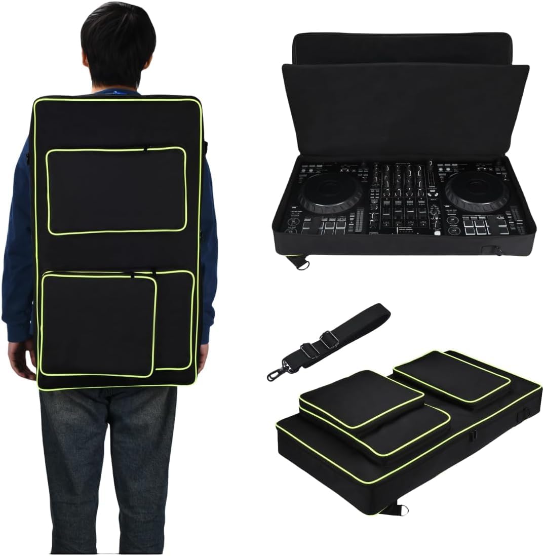Universal DJ Controller Travel Case- Compatible with Pioneer DDJ-FLX10, DDJ-1000, DDJ-1000SRT & Alpha Theta DDJ-GRV6 - Portable Case with Shoulder Strap for Outdoor Gigs, Parties & Street Performances