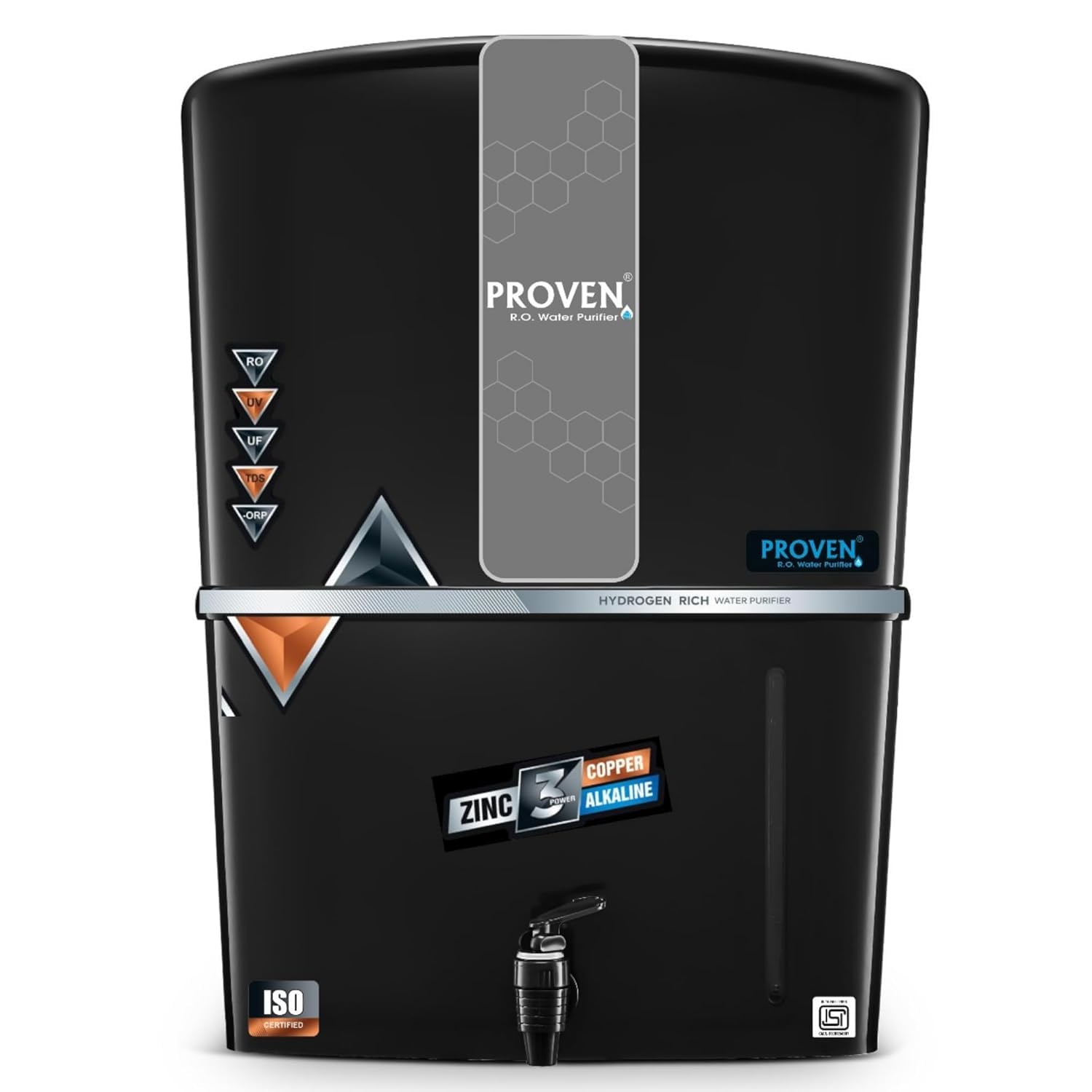 Proven Eleven Zinc Water Purifier – RO + UV + UF with Copper & Zinc, Suitable for Borewell Water, 12L Storage, TDS Adjuster, Made in India, ISI Certified | 12-Stage Purification | 1-Year Warranty