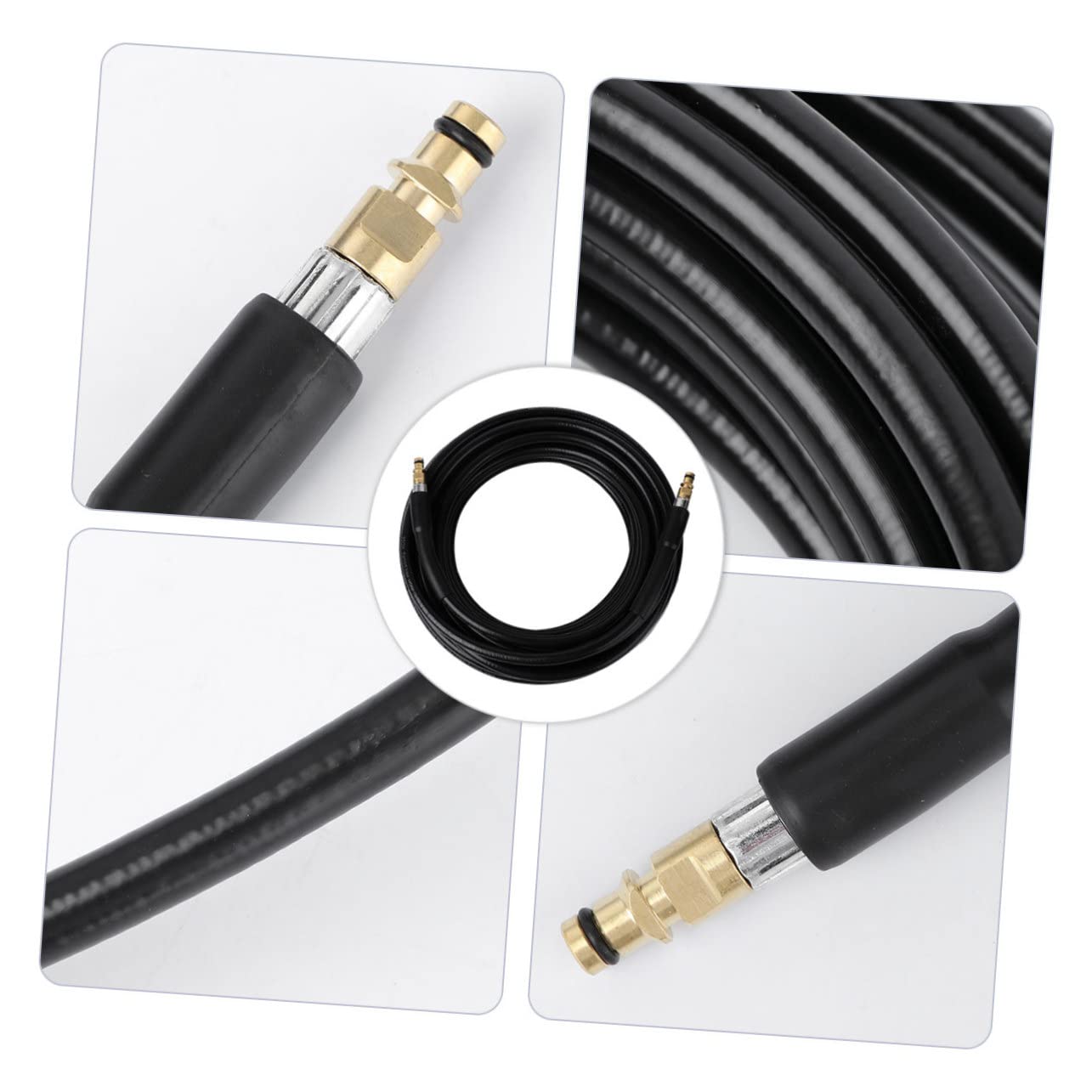 BESTonZON Tuyau en Caoutchouc Résistant au Pliage pour Nettoyeur Haute Pression 15m Couleur Aléatoire à Raccord Femelle pour Nettoyage de Voiture et Machine à Laver
