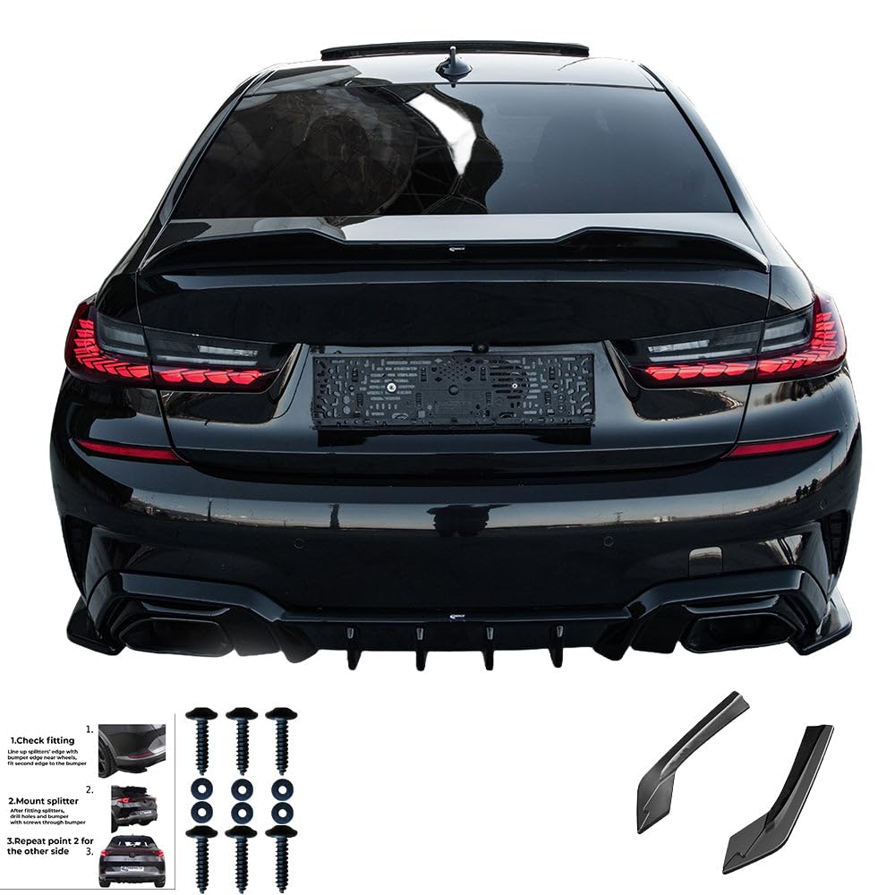 Hinten Splitter kompatibel mit BMW 3er M–Paket G20/G21 2018–2022