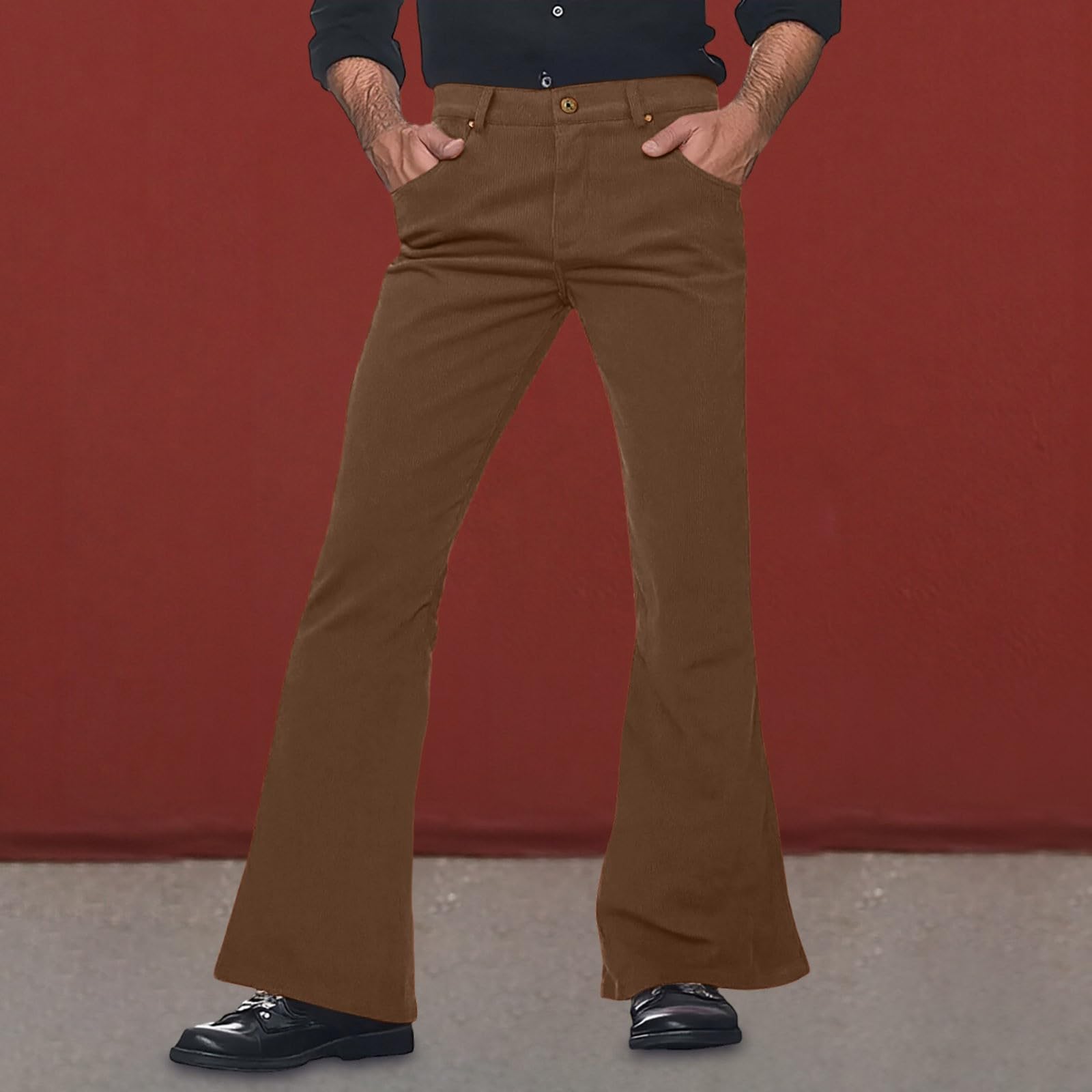 Schlaghose Herren 70Er Jahre Hose Hippie Anzughose Herren Stretch, 70Er Jahre Outfit FaschingskostüMe MäNner Hippie Disco Style Schlaghose FüR Karneval