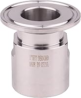 Vista 2 de Dernord - Adaptador de abrazadera triple de 1.5'' a abrazadera de rosca FNPT de 1 pulgada para tubería sanitaria