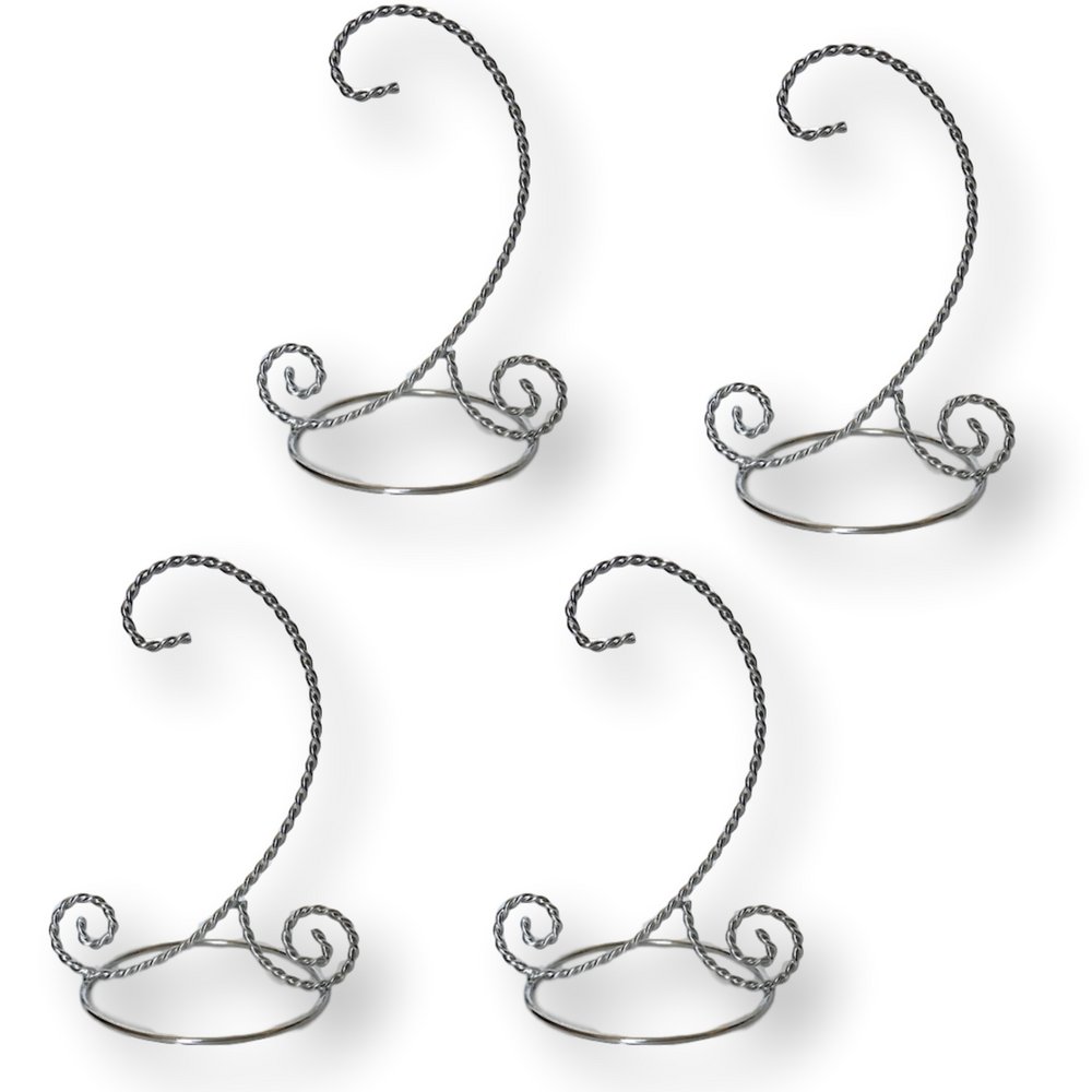 Soportes de pantalla de adorno estables con base trenzada cromada para figuras de Navidad