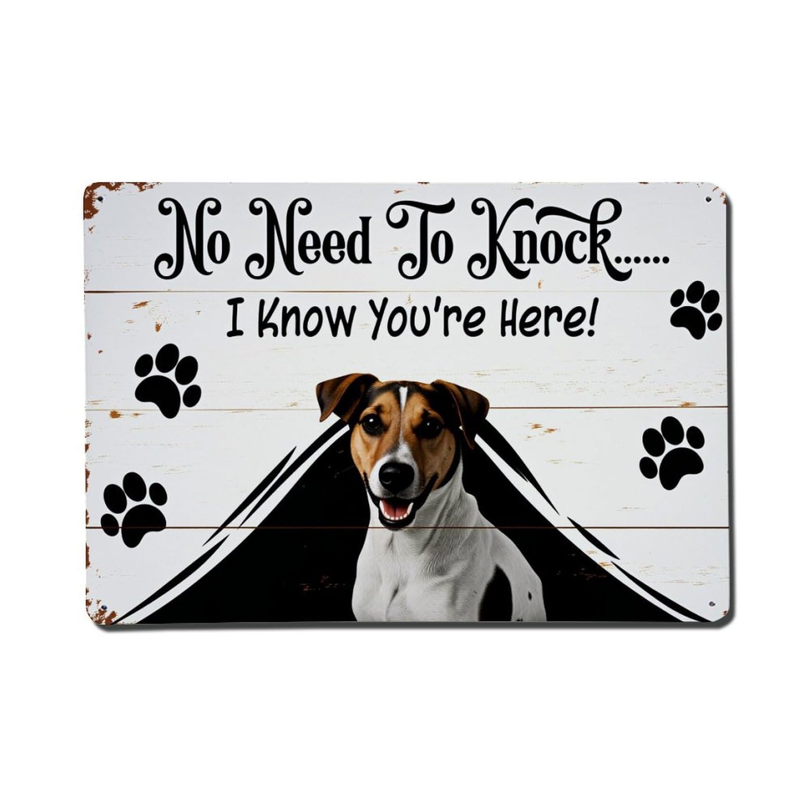 Dog Paw Print Pattern Design_2 Metal Tin Sign Plaque