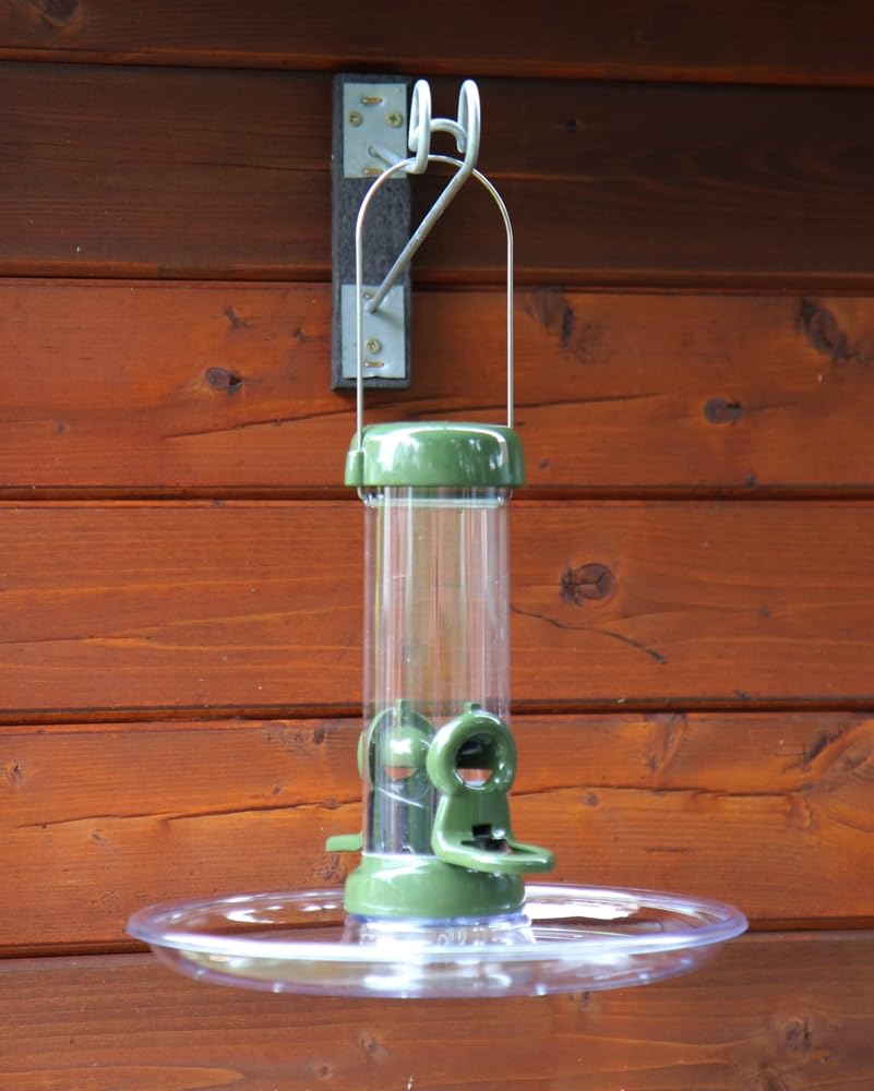 Futtersäule Ring-Pull mini mit T-Träger, Futterteller und Fülltrichter Vogelfutterspender wetterfest Futtersäulensystem für Außenwände
